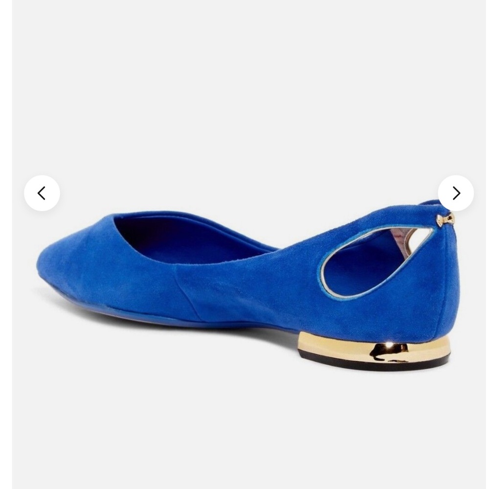 Ted Baker London DABIH Cut Out Ballet Flats Metallic Heel Women 39.5 USA 8.5 - Picture 2 of 7